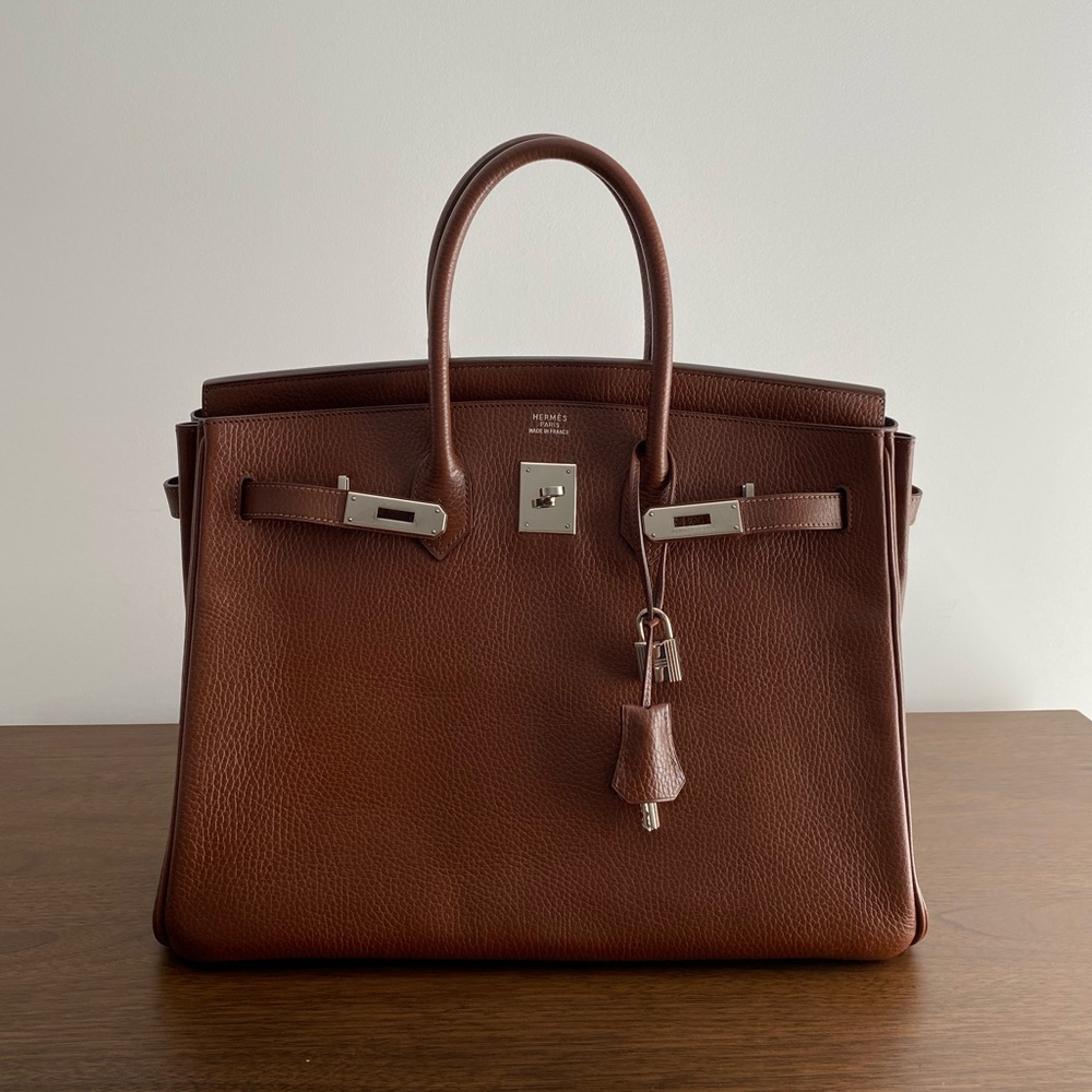 Hermès Birkin 35 Ardennes leather 2000 (square D)